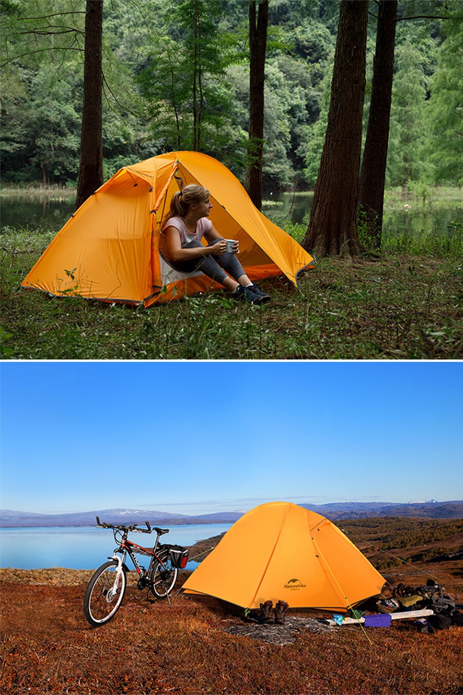 Cheap Goat Tents  1Person Camping Tent Ultralight Cycling Backpacking Tent Double Layer Fishing Beach Tent Outdoor Travel Hiking Tent   